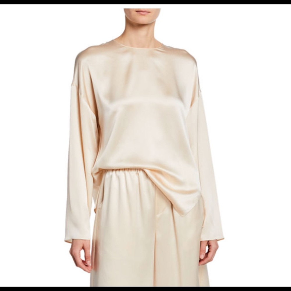 Vince Long Sleeve Silk Blouse